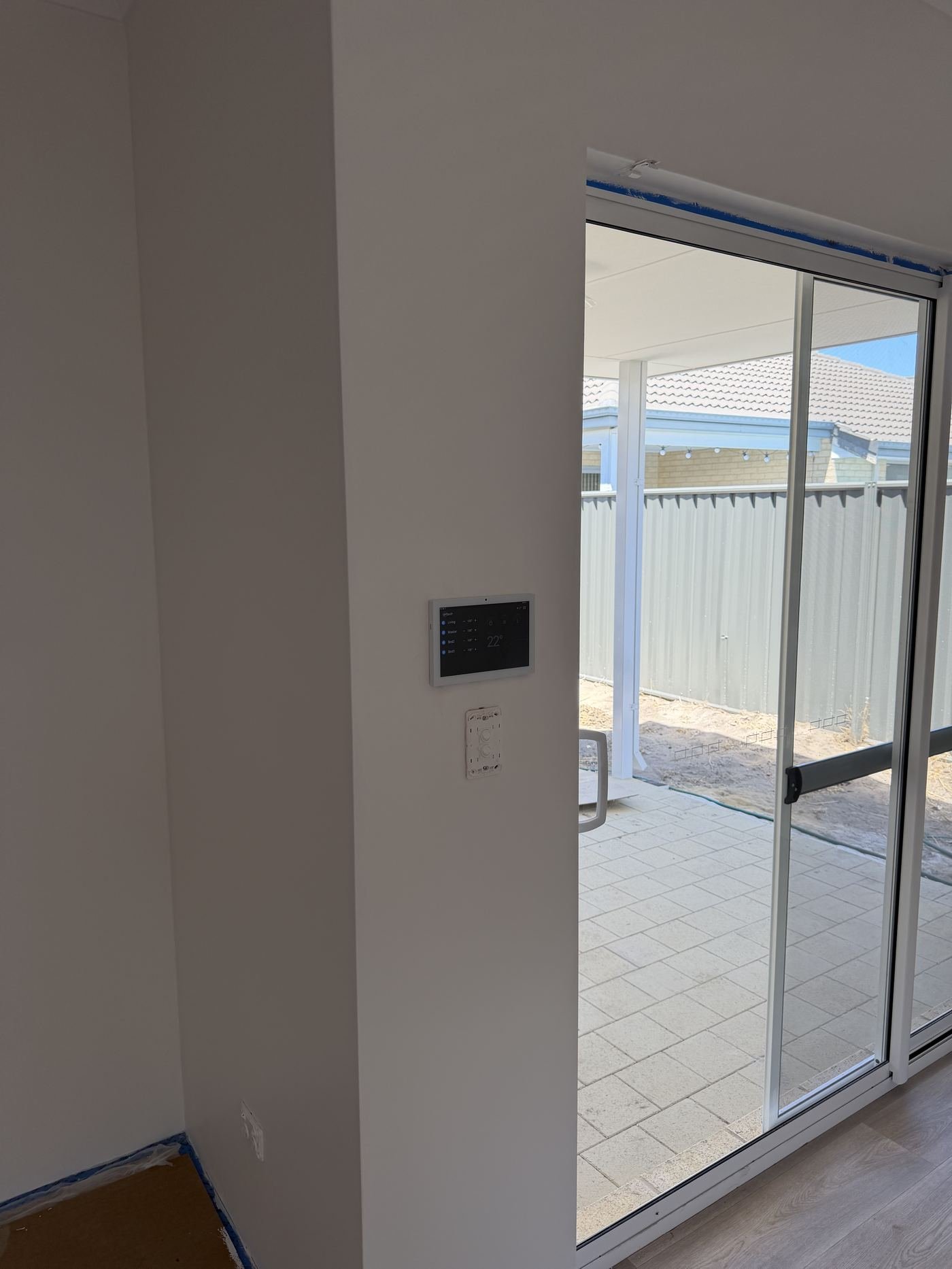 AirTouch smart zone control panel installed near living area